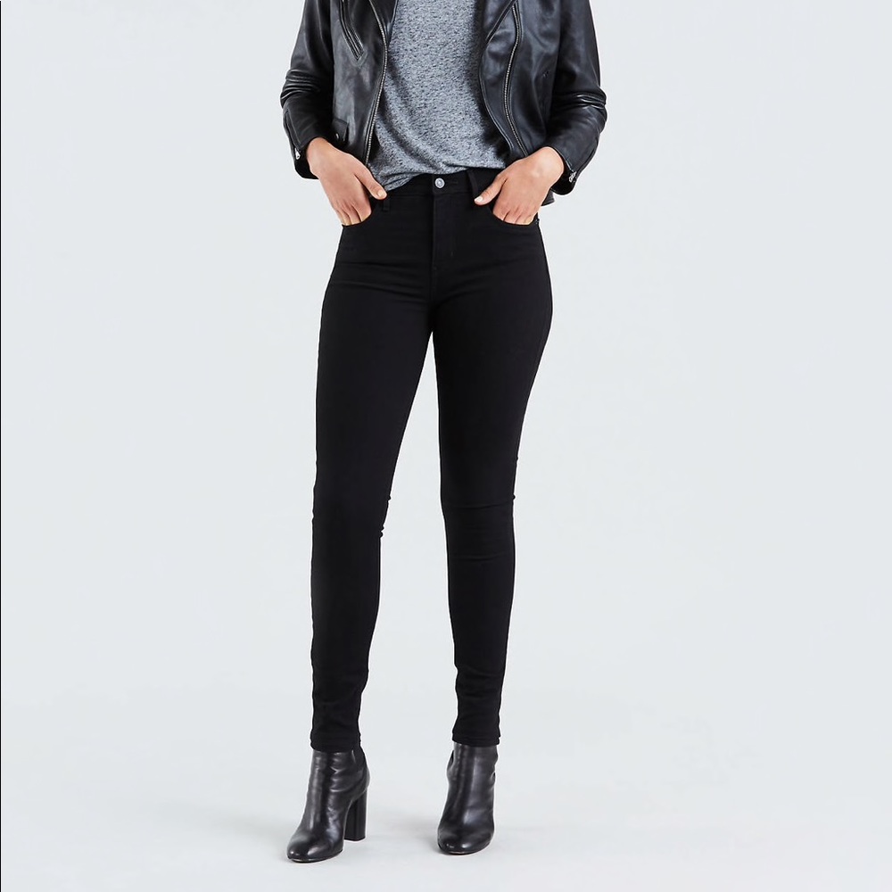 721 High Rise Skinny Jeans - Black size 28